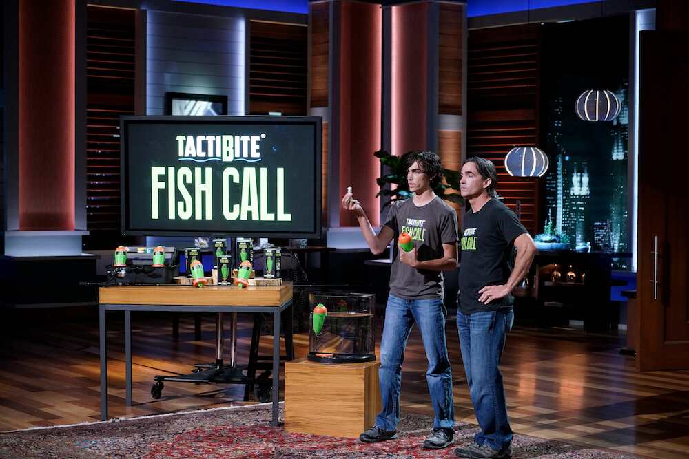 Jack Danos and Jeff Danos with the TactiBite Fish Call on ABC's Shark Tank...